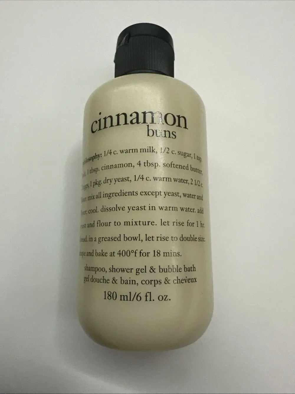 Philosophy Cinnamon Buns 3 in 1 Shampoo Shower Gel Bubble Bath 6 oz Sealed ea1